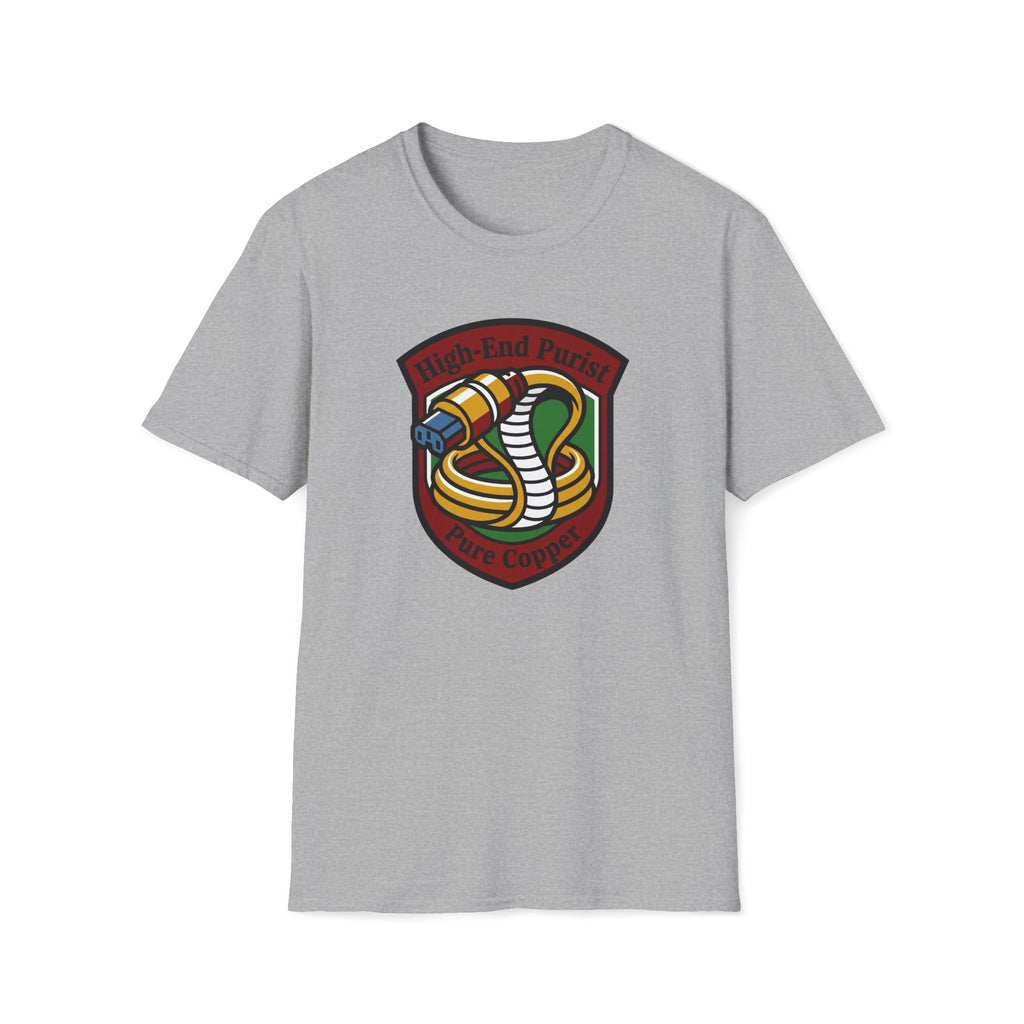 Audio Enthusiast T-Shirt — "High-End Purist" Cable Snake Design