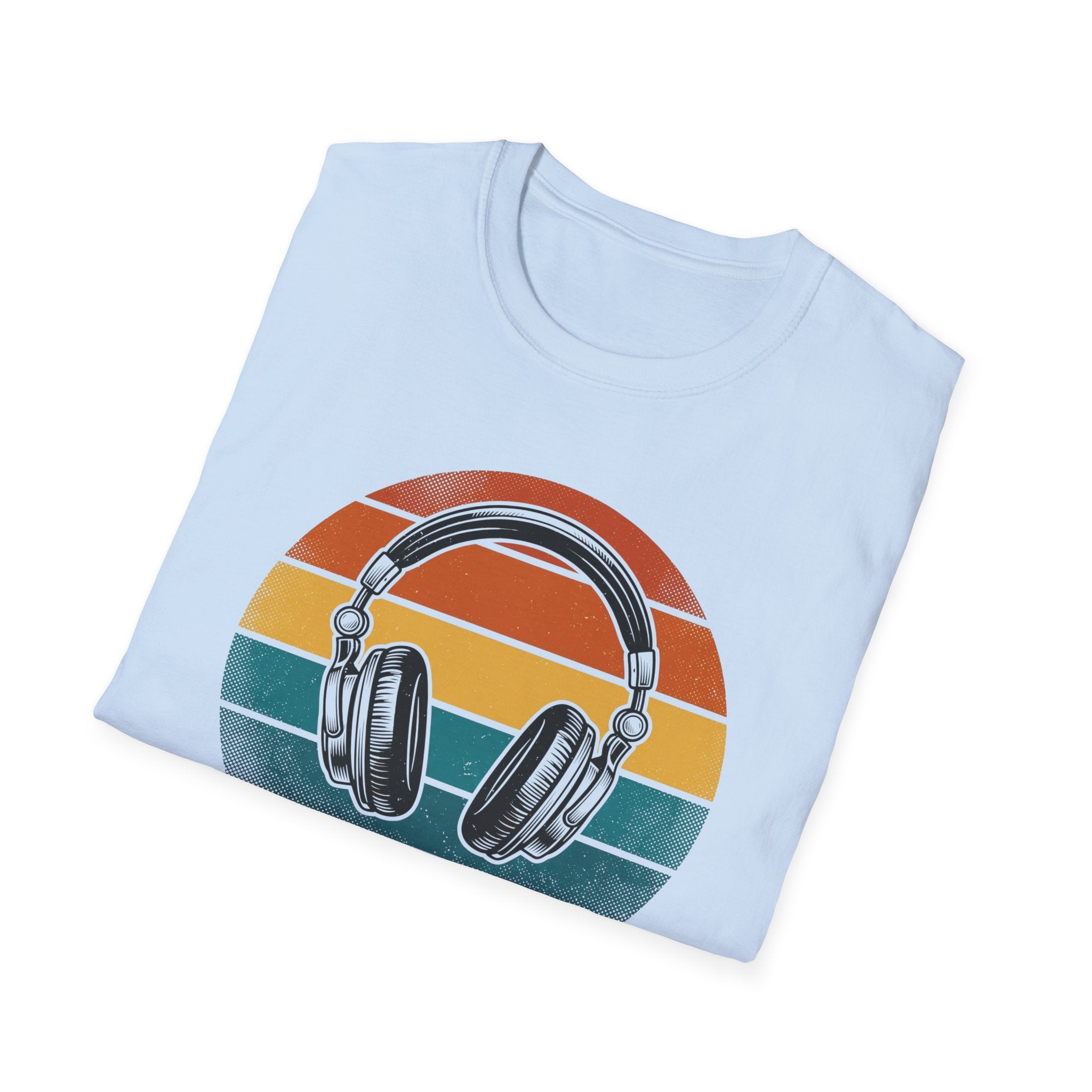 Retro Headphones T-Shirt — Vintage Sunset Music Tee