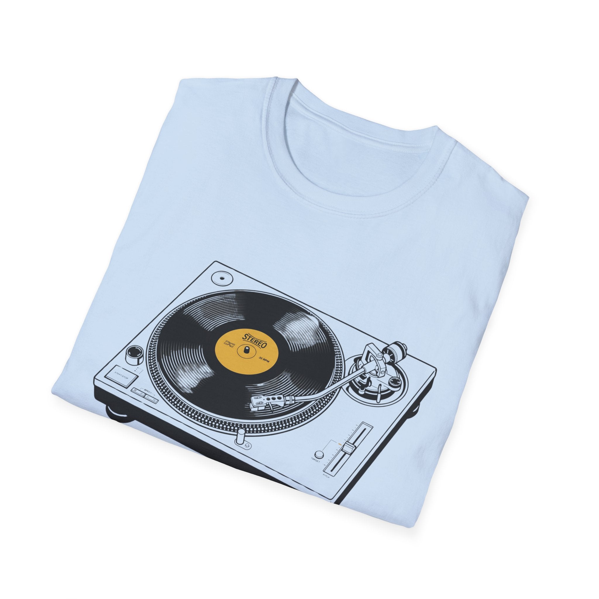 Turntable Vinyl Record T‑Shirt — Retro DJ Music Tee
