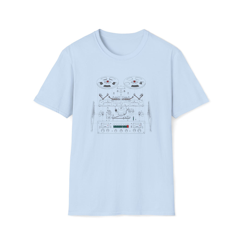 Vintage Reel-to-Reel Tape Deck T-Shirt — Retro Audio Engineer Tee