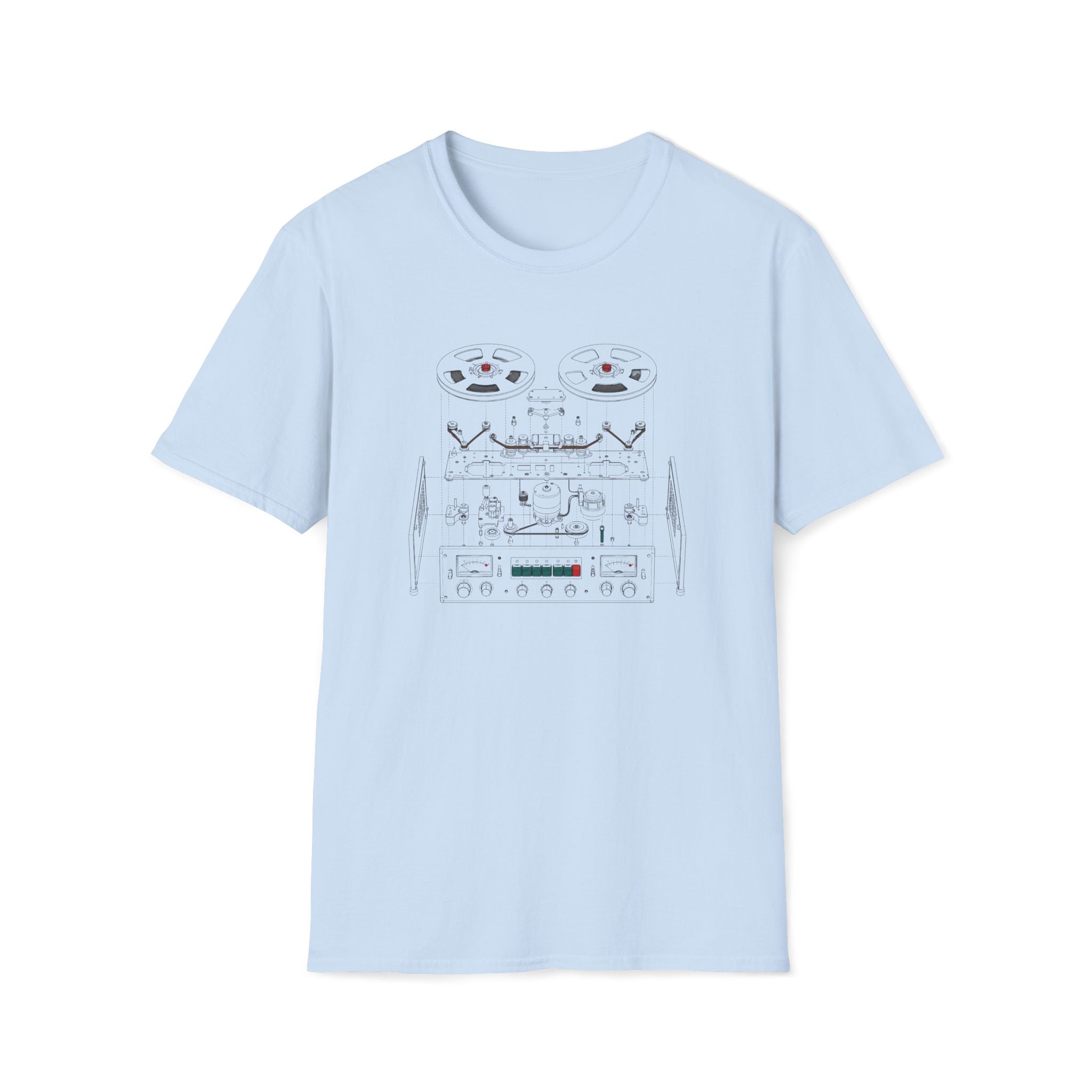 Vintage Reel-to-Reel Tape Deck T-Shirt — Retro Audio Engineer Tee