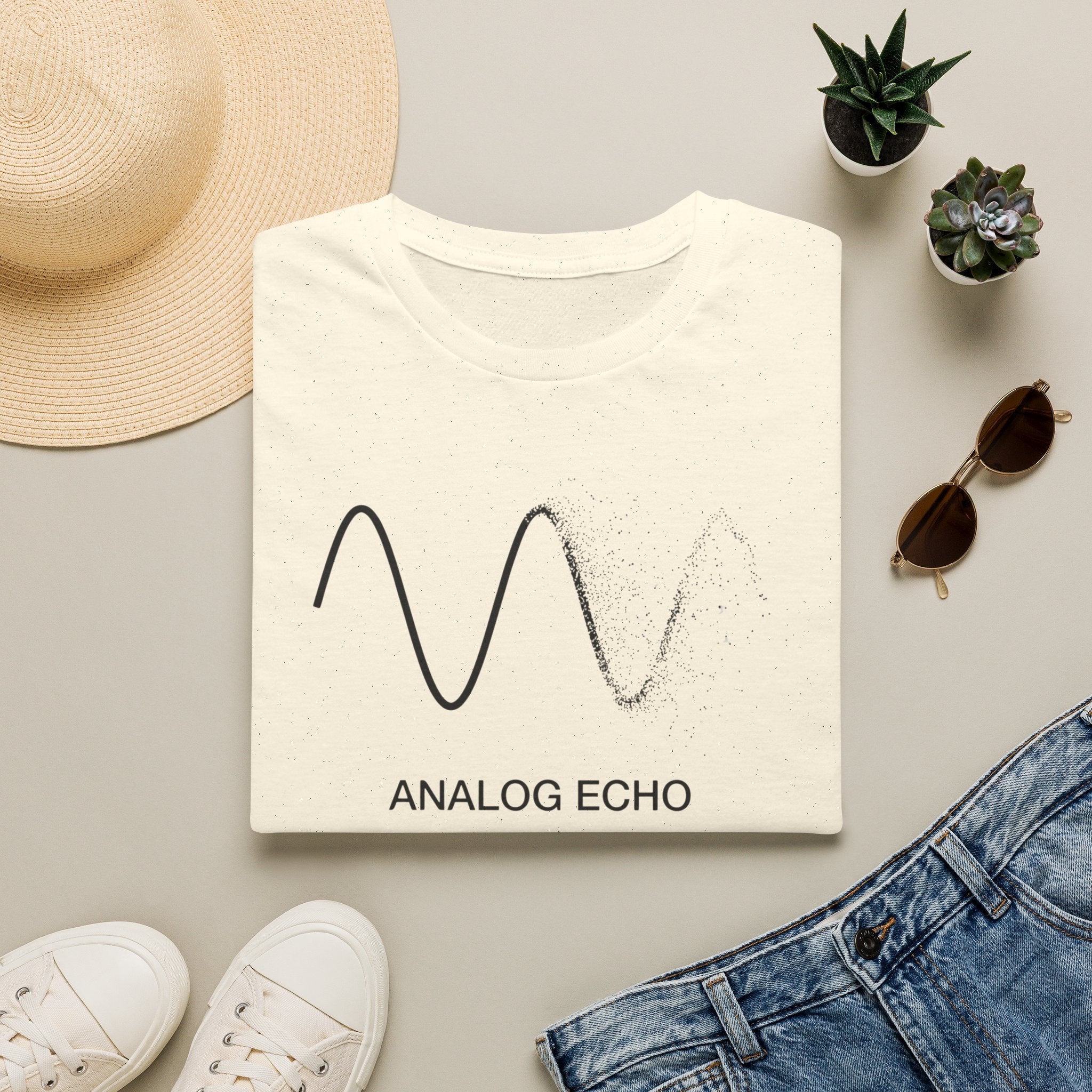 Analog Echo T-Shirt — Minimal Wave Graphic Tee